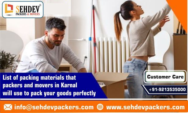 list of packing materials that packers and movers in karnal